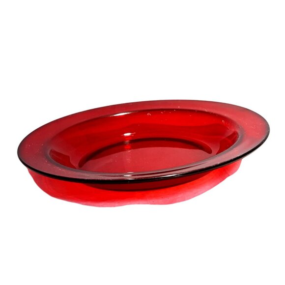 Arcoroc Classique Ruby 4 (Rim) Soup Bowls Red Glass Holidays Xmas Discontinued - Picture 3 of 6